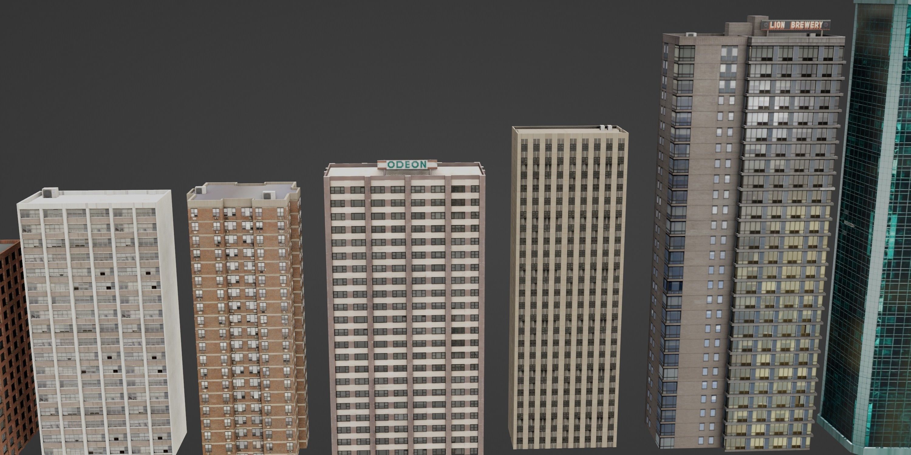 City Pack Low-Poly Building Collection Low-poly 3D model_7