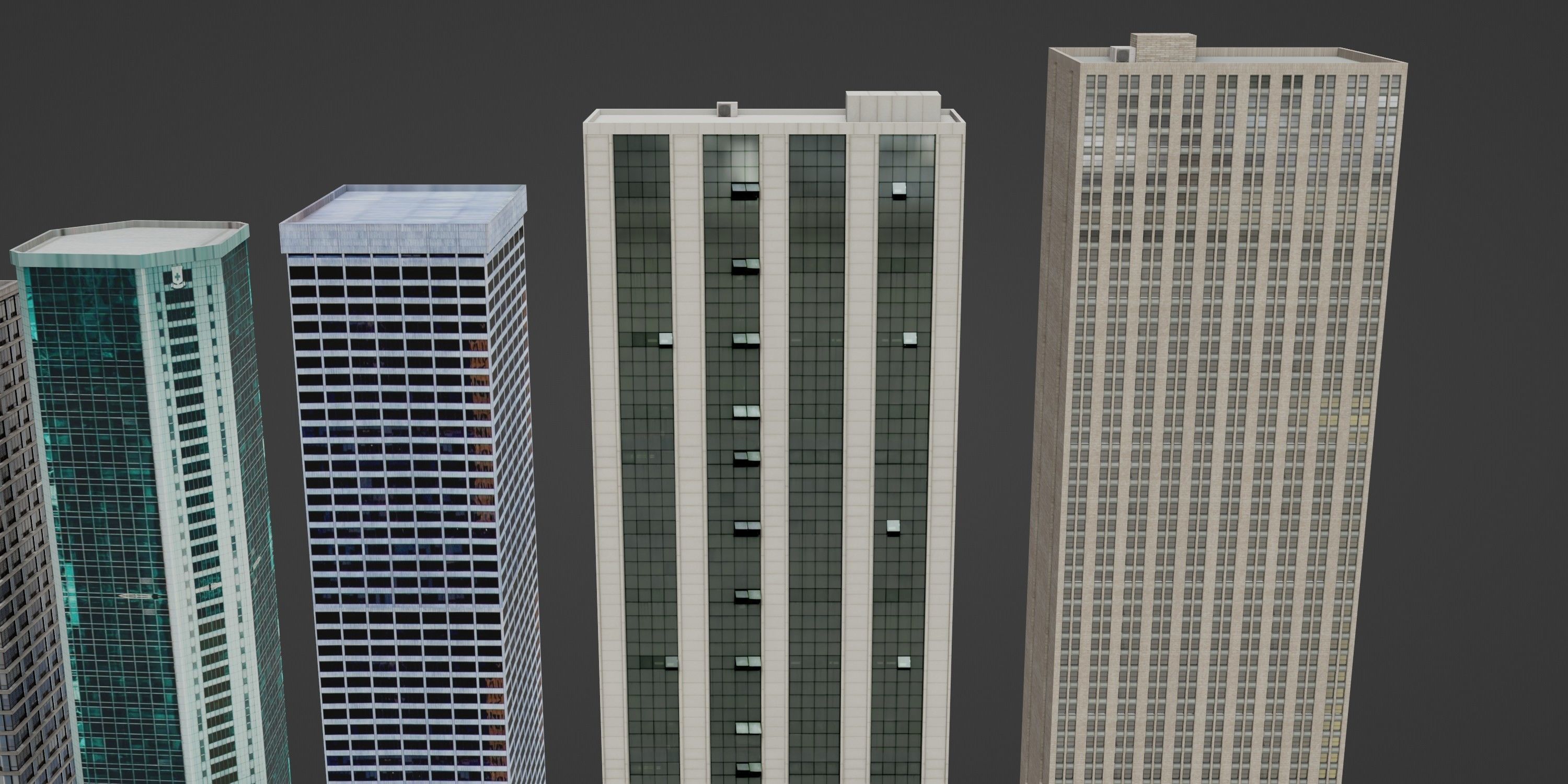 City Pack Low-Poly Building Collection Low-poly 3D model_6