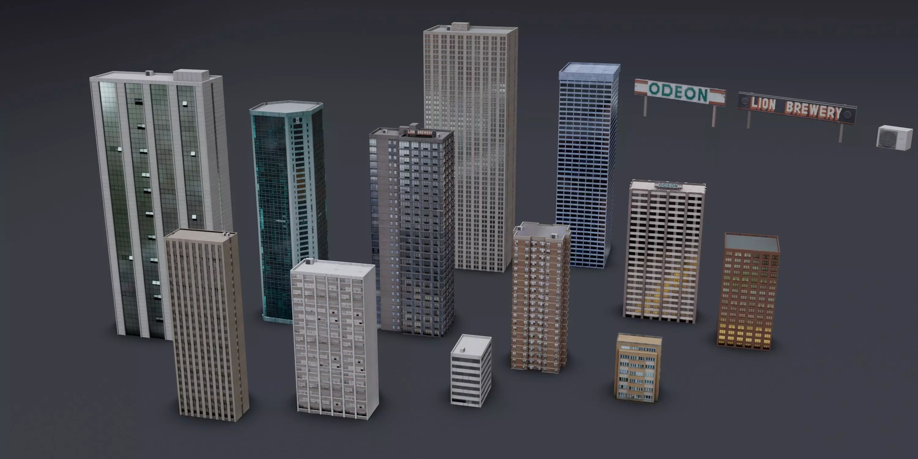 City Pack Low-Poly Building Collection Low-poly 3D model_0