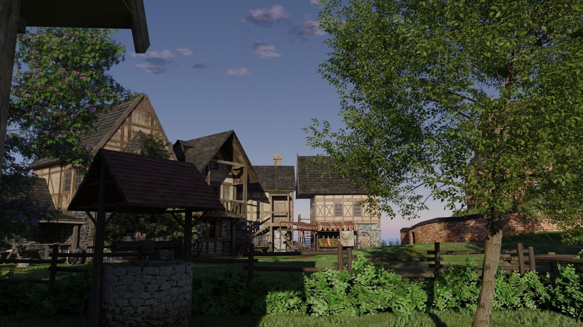 Medieval village diorama 3D model 3D model_2