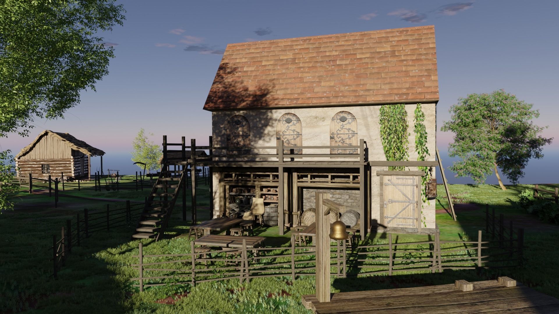 Medieval village diorama 3D model 3D model_4