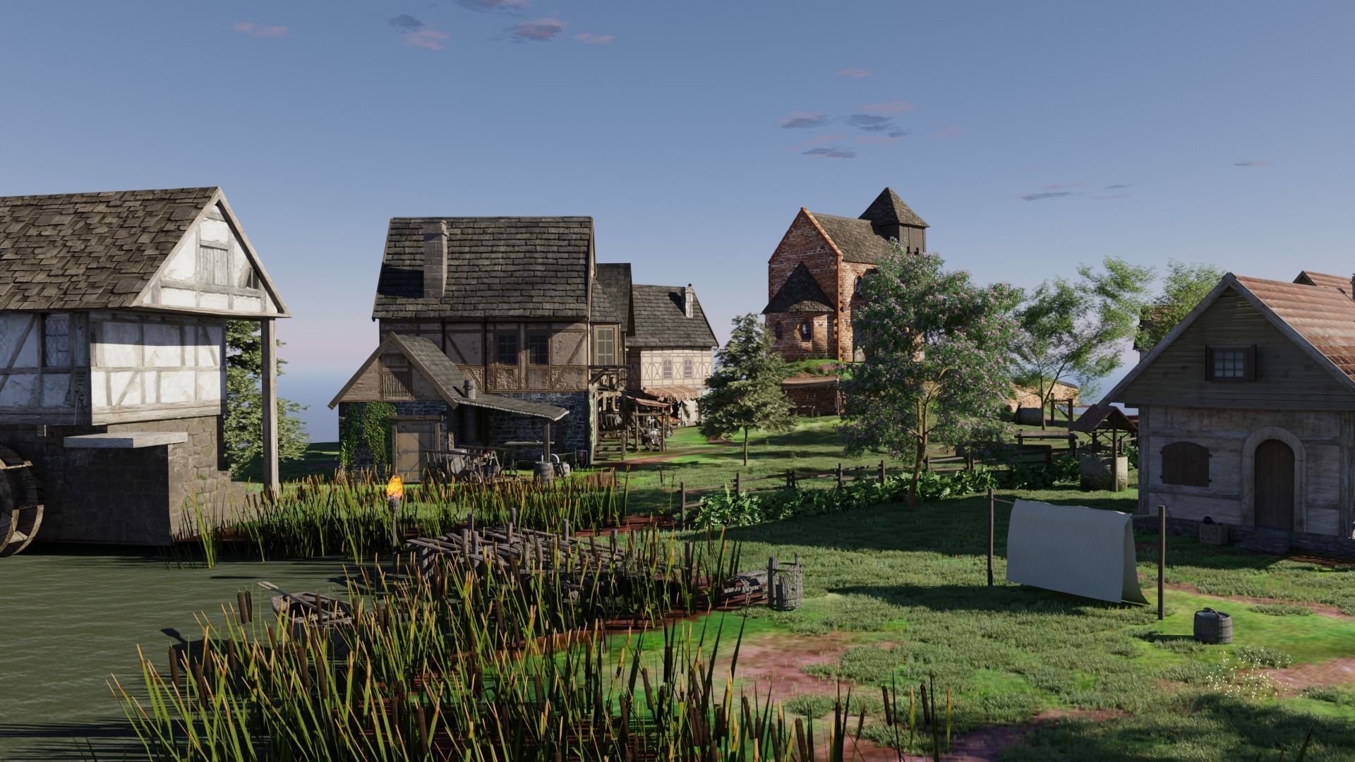 Medieval village diorama 3D model 3D model_3