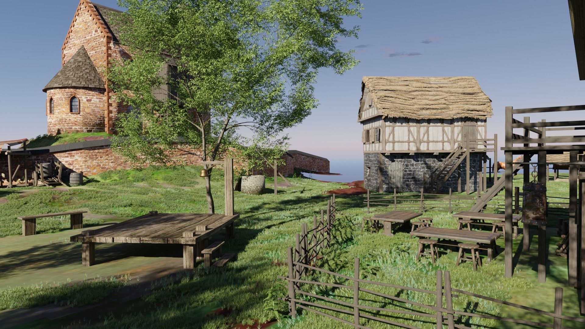 Medieval village diorama 3D model 3D model_5