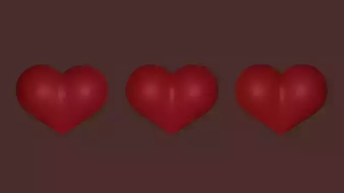 Hearts Set 2 - Animated Particle System Included Low-poly 3D model