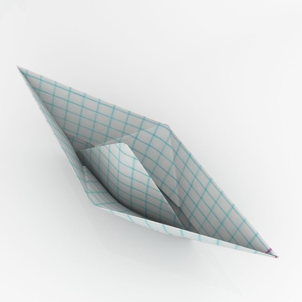 Paper boat toy 3D model  Low-poly 3D model_3