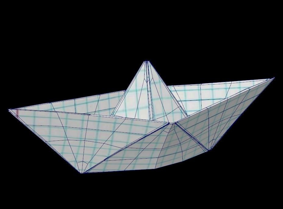 Paper boat toy 3D model  Low-poly 3D model_4