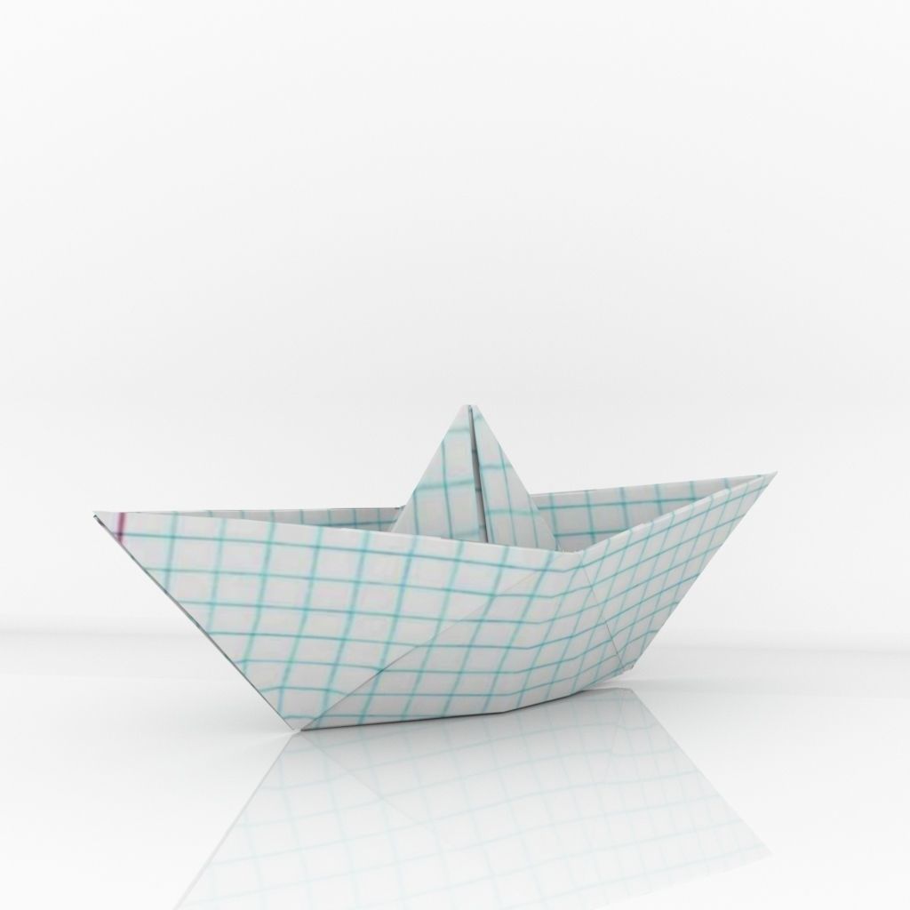 Paper boat toy 3D model  Low-poly 3D model_1