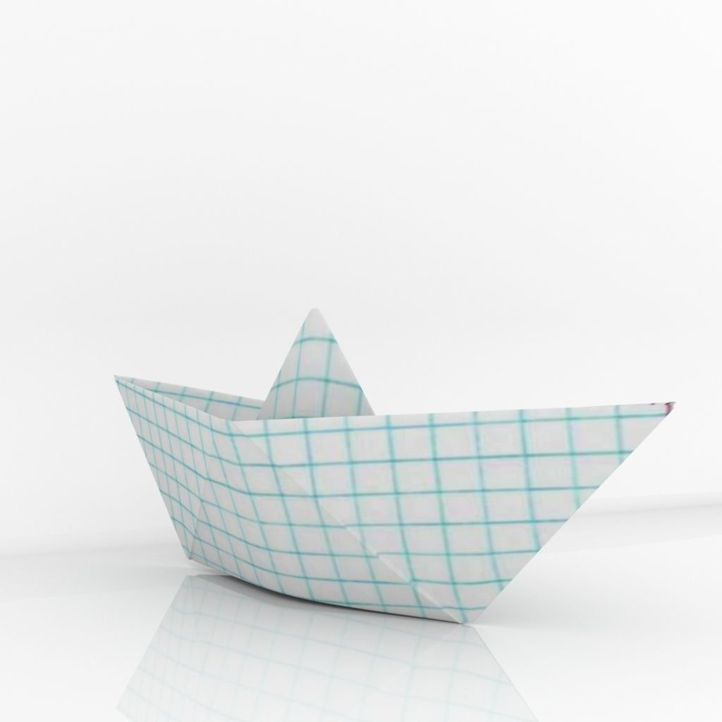 Paper boat toy 3D model  Low-poly 3D model_2