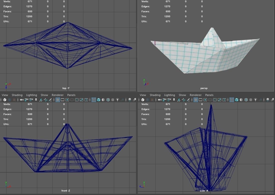 Paper boat toy 3D model  Low-poly 3D model_6
