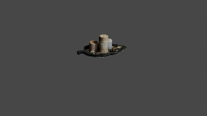 3D Candle Decorative Piece 3D model