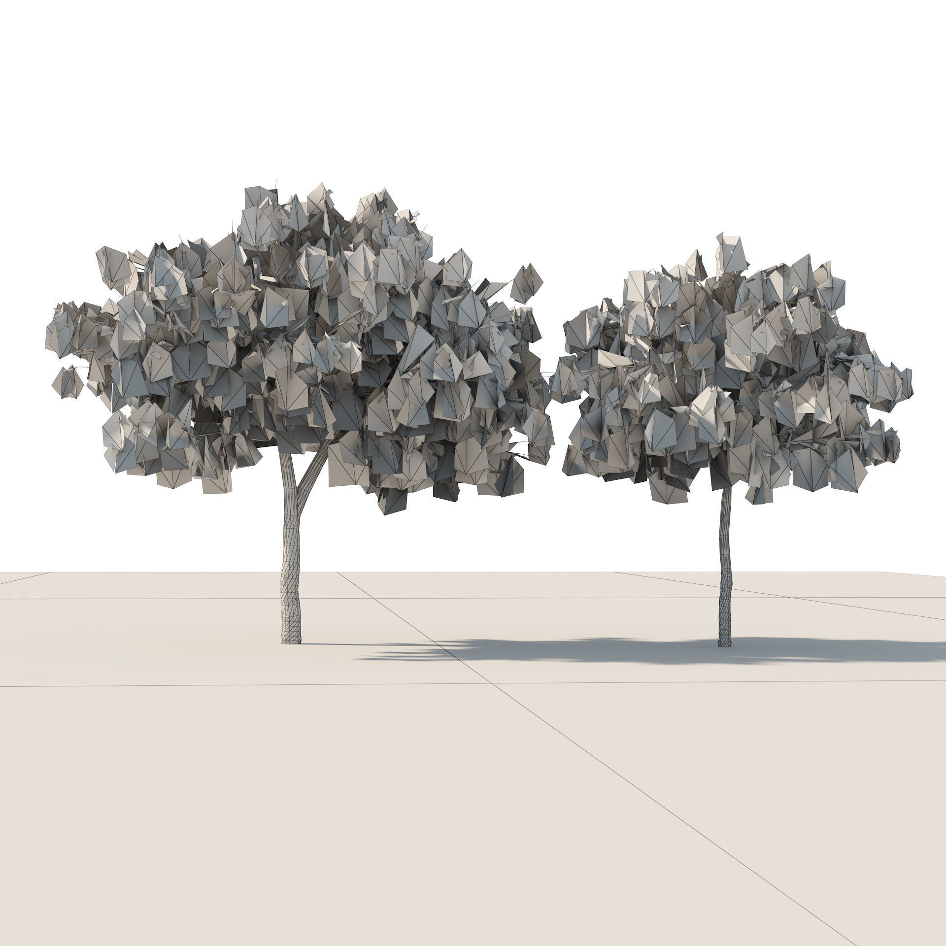 low poly ghaf trees of Emirates Low-poly 3D model_5