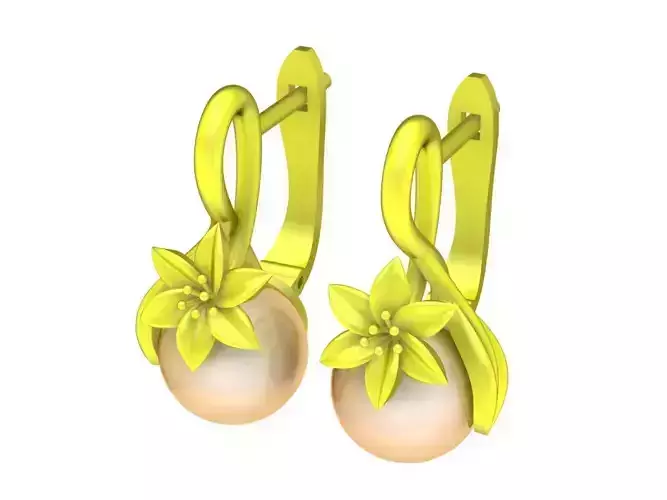 5783 flower pearl earrings