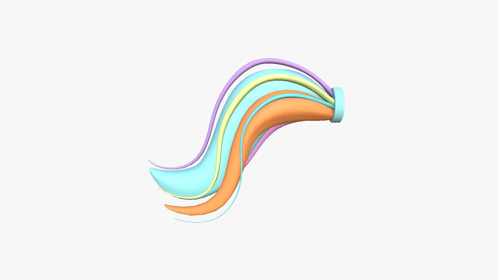 Furry Tail A01 Colored - Headband Character Design Low-poly 3D model_2