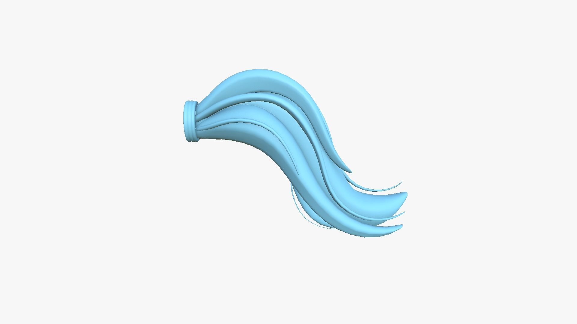 Furry Tail A01 Colored - Headband Character Design Low-poly 3D model_7