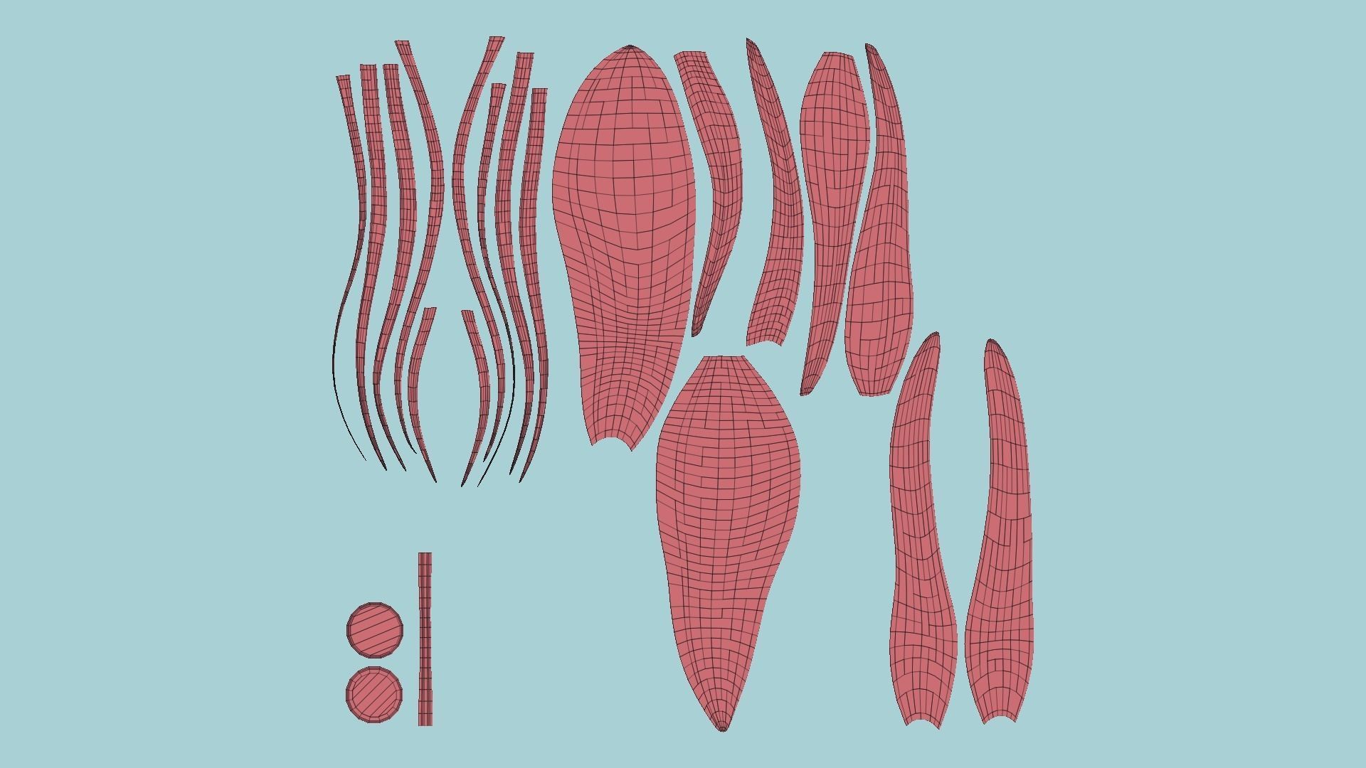 Furry Tail A01 Colored - Headband Character Design Low-poly 3D model_15