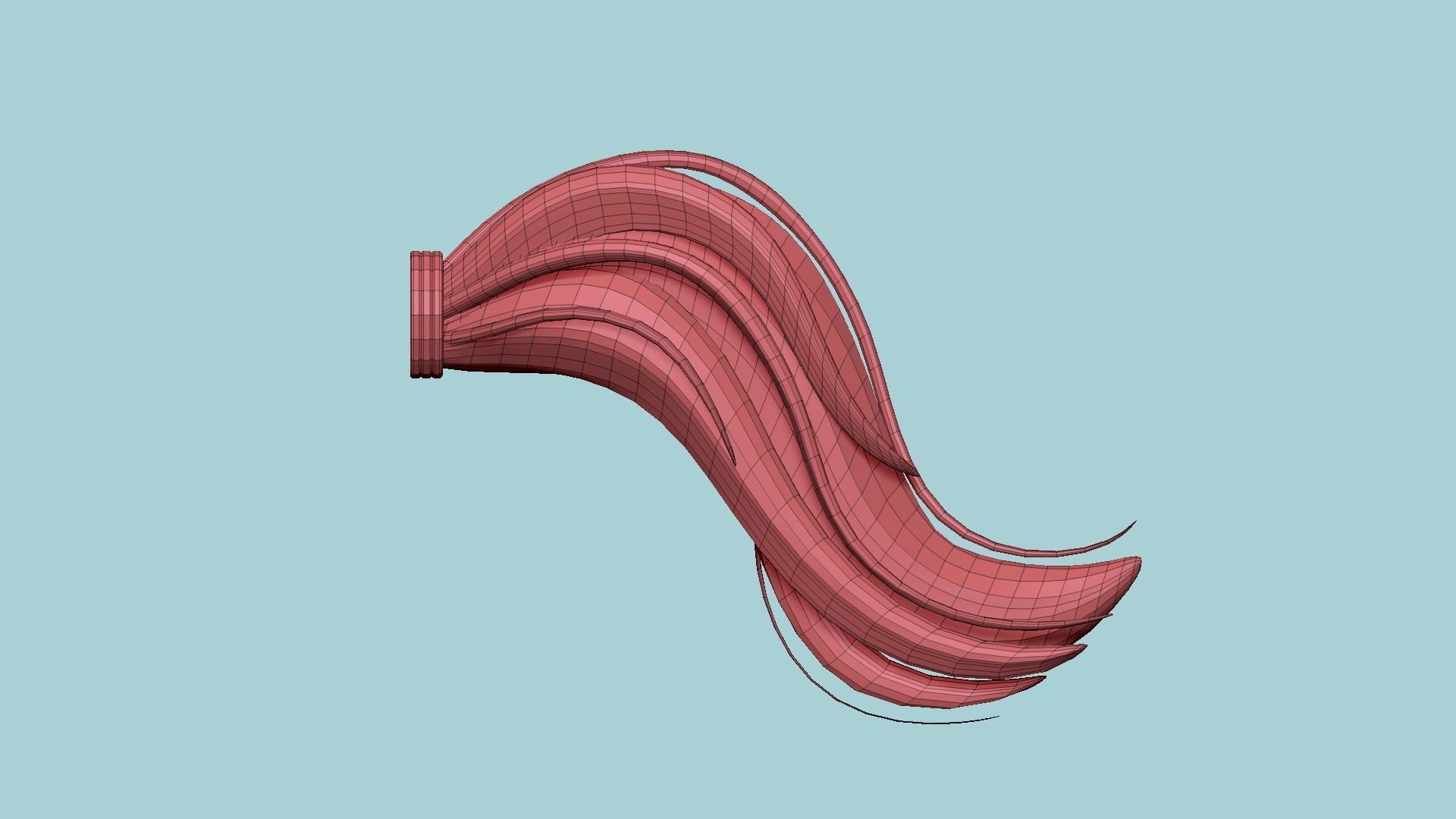 Furry Tail A01 Colored - Headband Character Design Low-poly 3D model_16