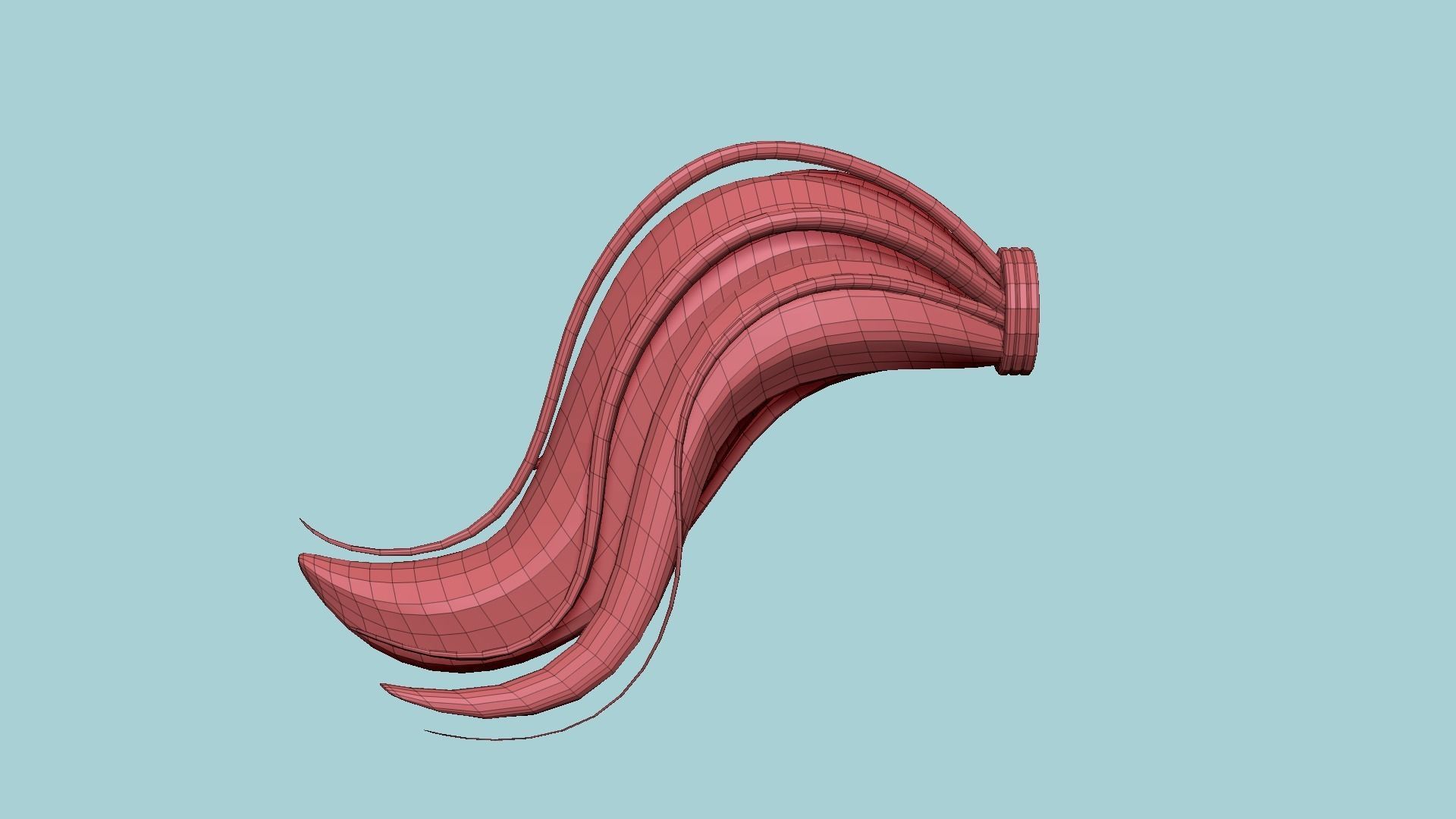 Furry Tail A01 Colored - Headband Character Design Low-poly 3D model_18