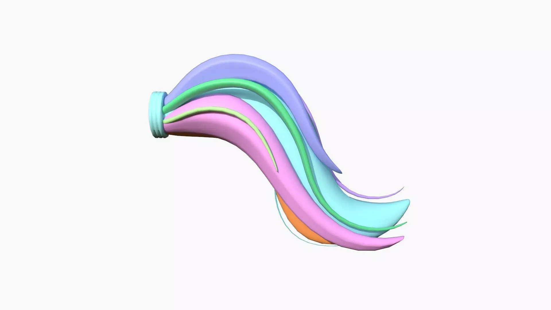 Furry Tail A01 Colored - Headband Character Design Low-poly 3D model_0