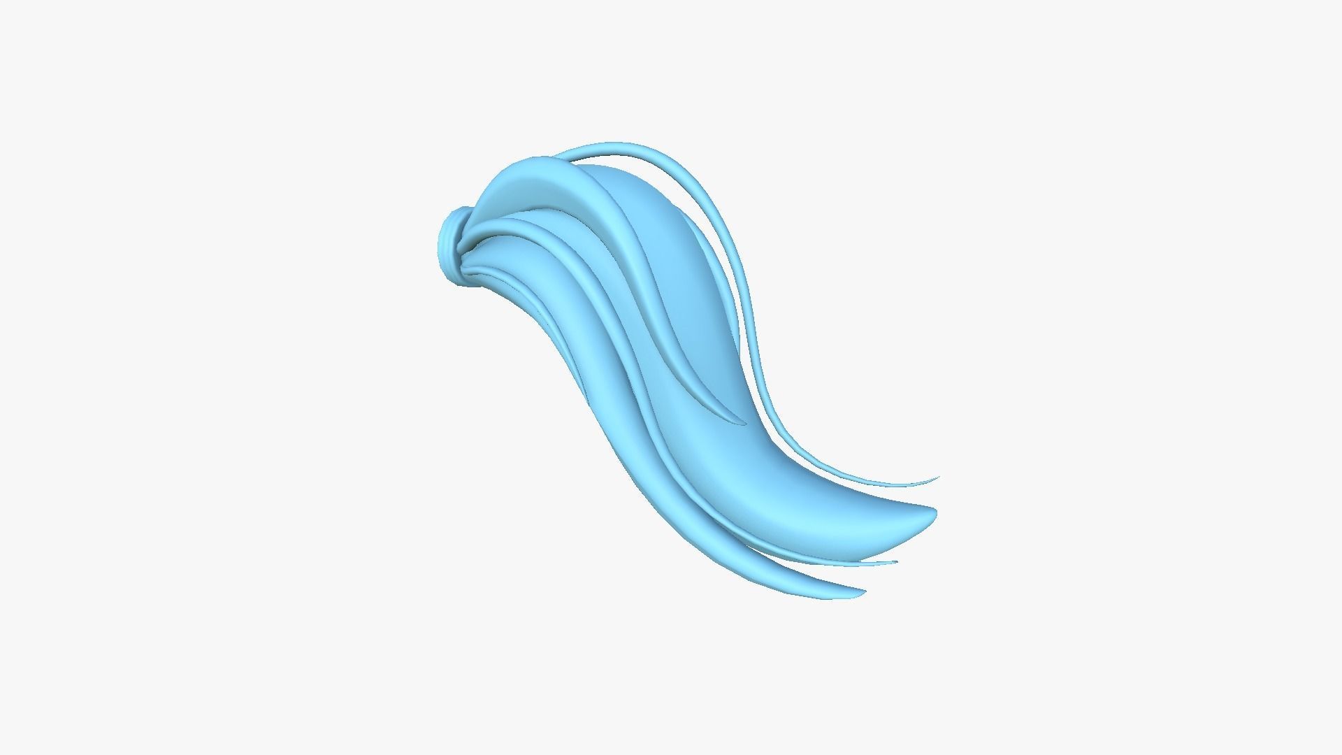 Furry Tail A01 Colored - Headband Character Design Low-poly 3D model_8