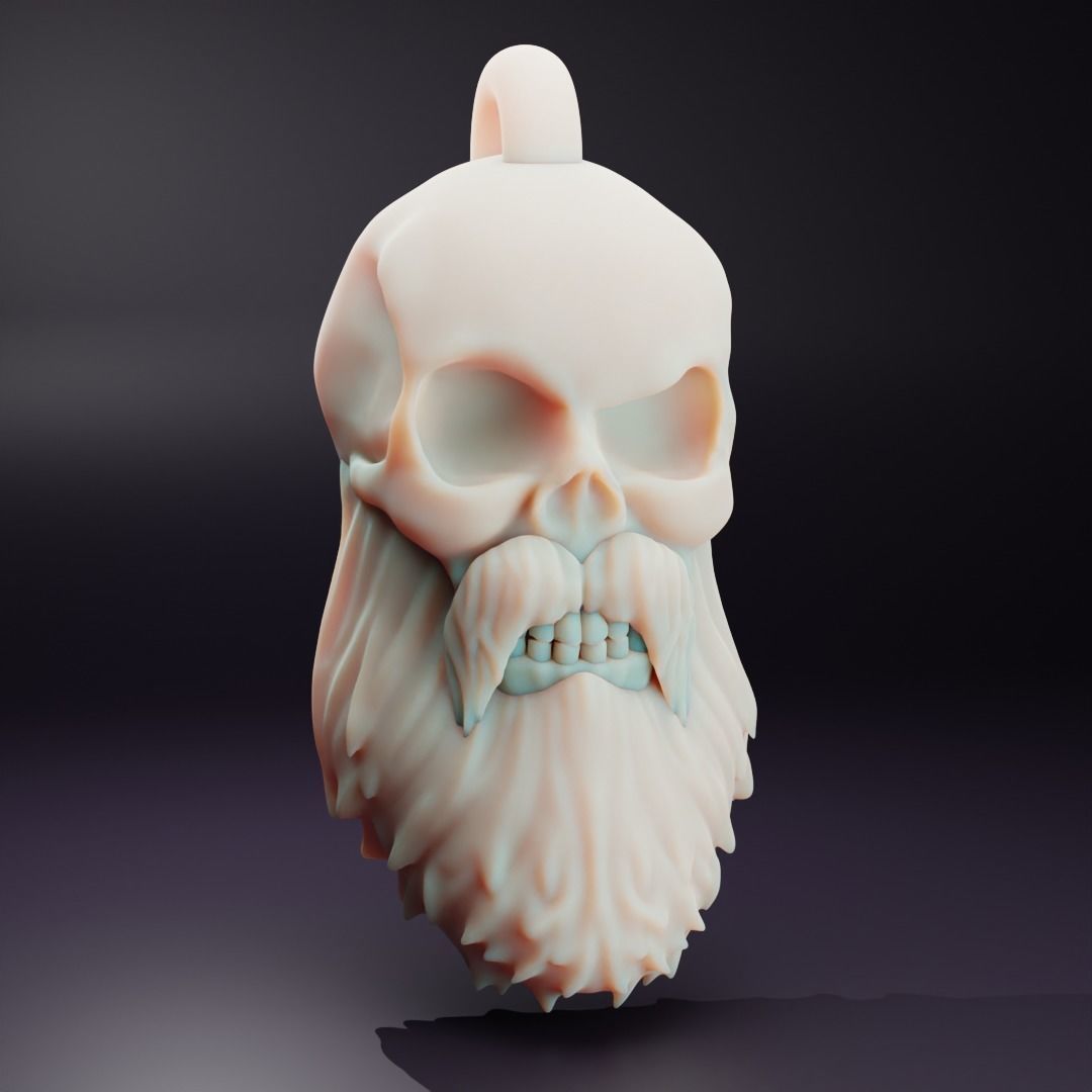 Skull keychain 3D print model_1