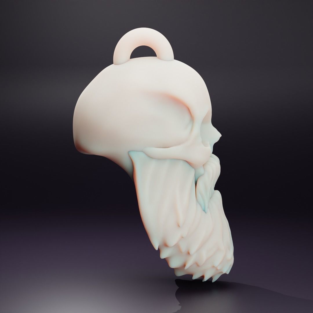Skull keychain 3D print model_2