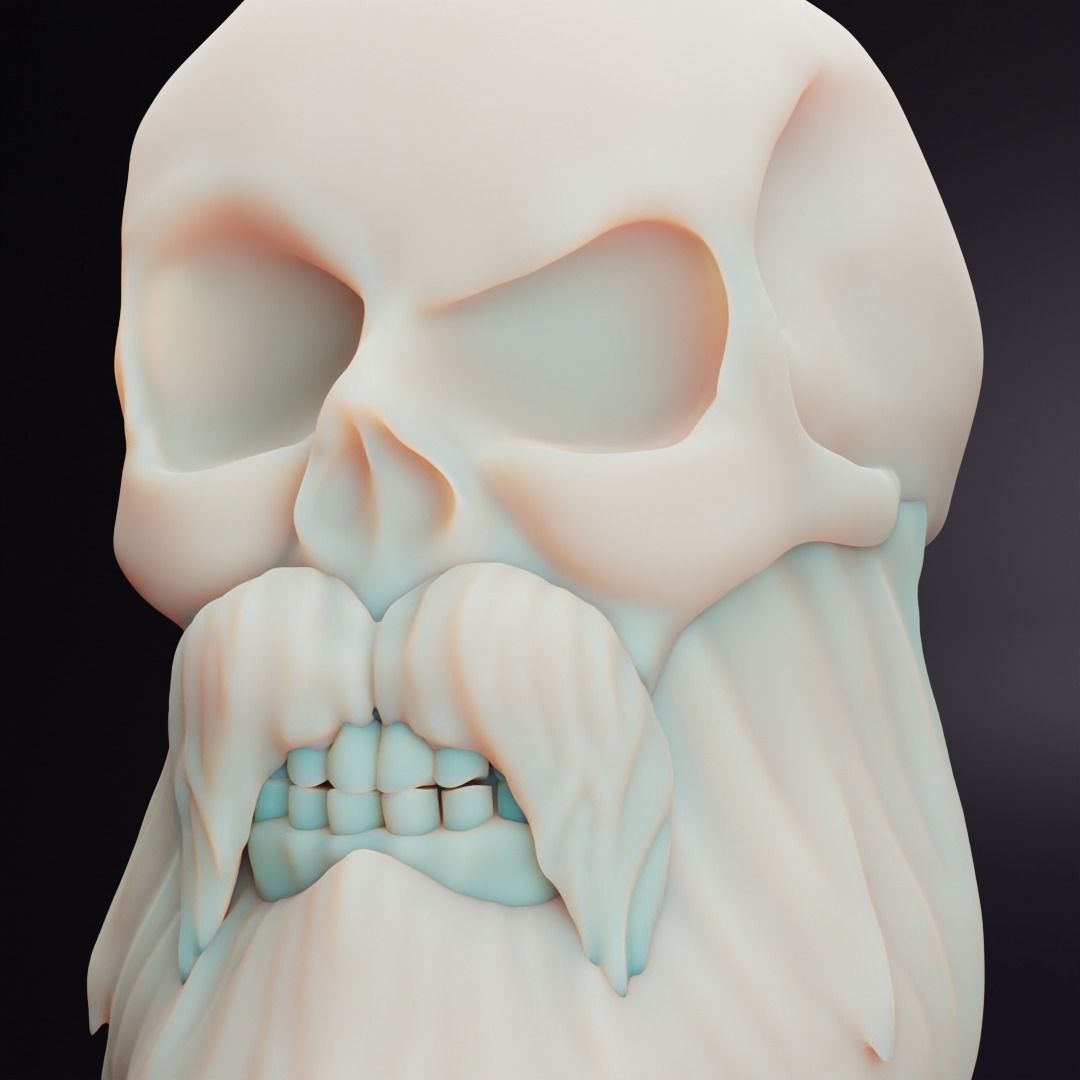 Skull keychain 3D print model_3