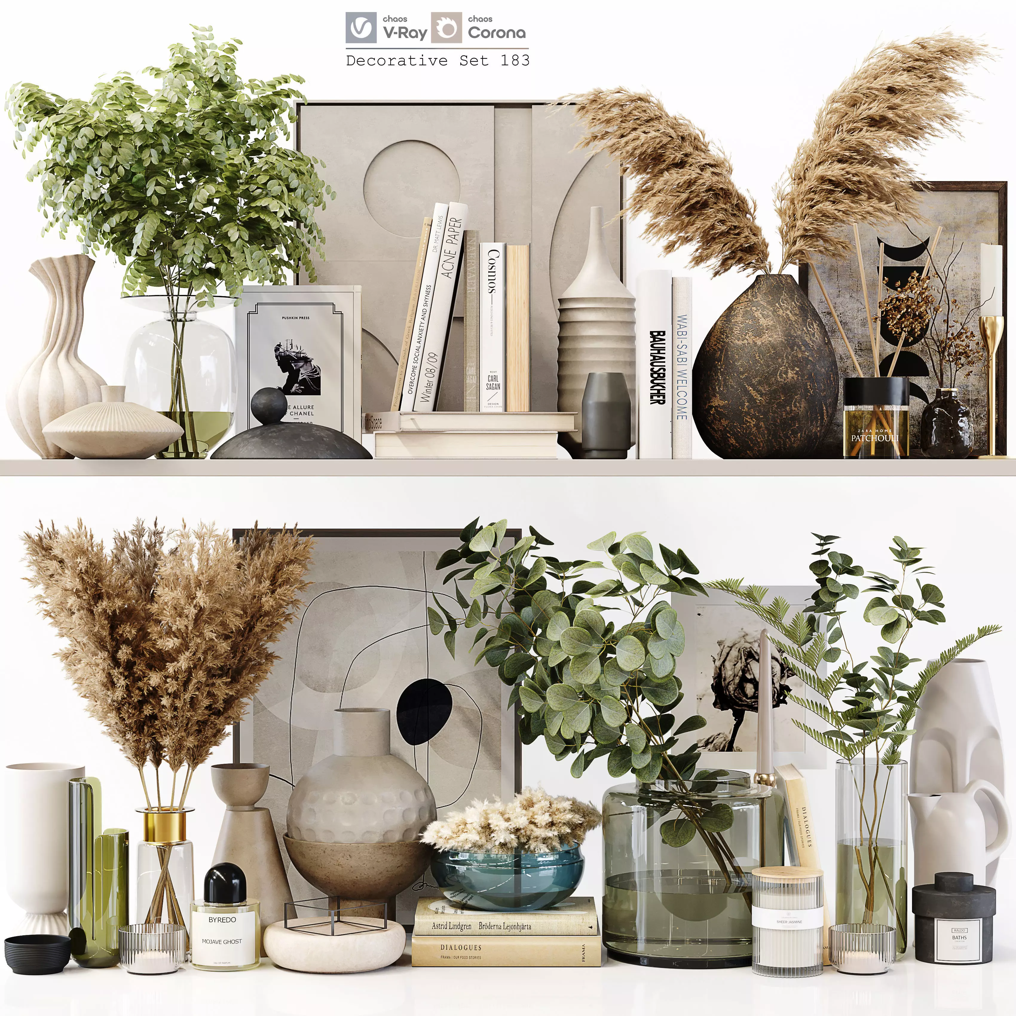 Decorative Set 183 Low-poly 3D model_0