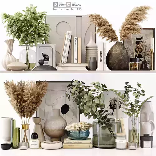 Decorative Set 183 Low-poly 3D model