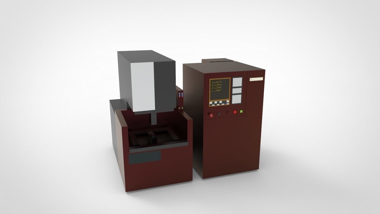 EDM Wire Machine Low-poly 3D model_4
