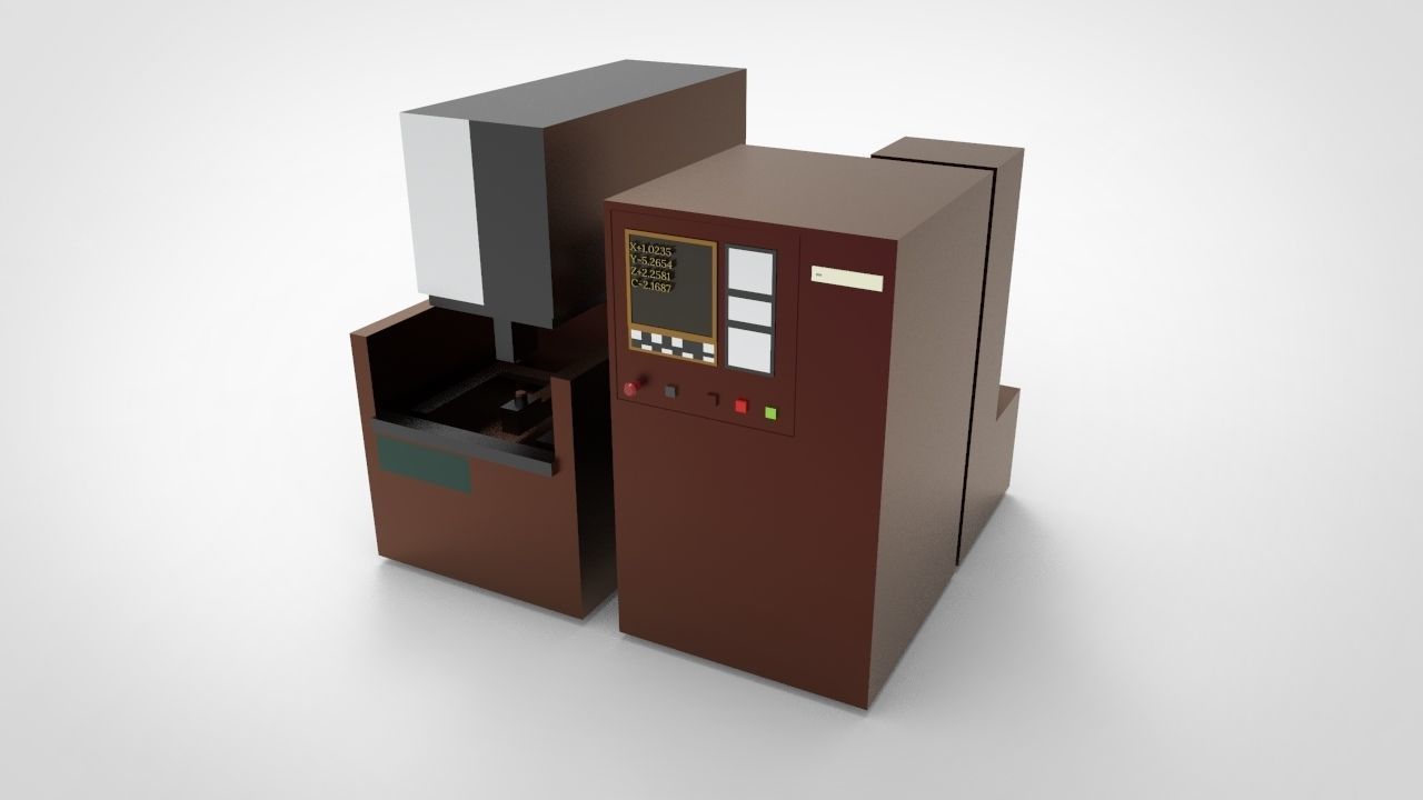 EDM Wire Machine Low-poly 3D model_2