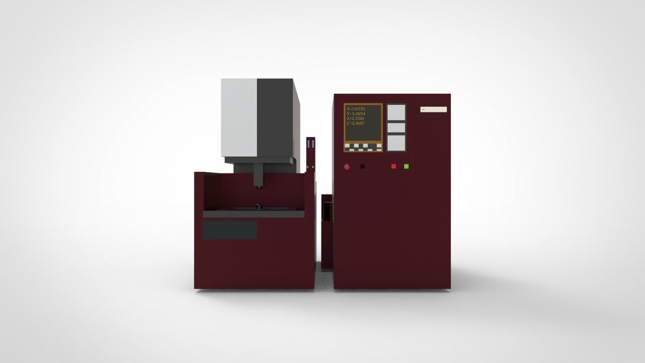 EDM Wire Machine Low-poly 3D model_1