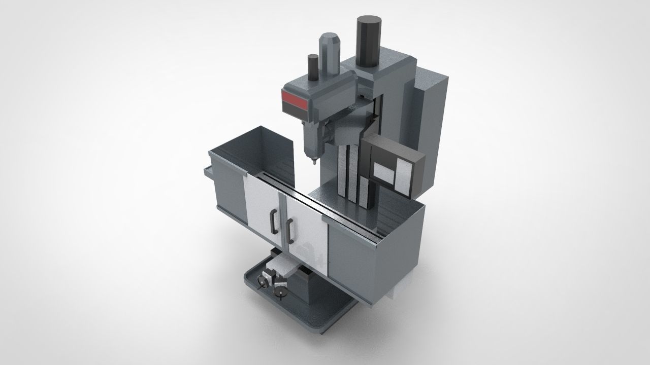 Miling Machine 3D model_5