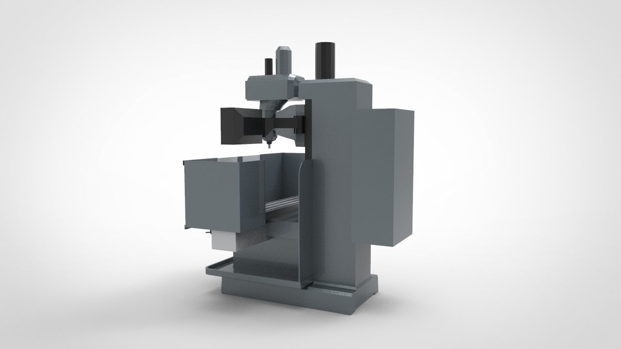Miling Machine 3D model_3