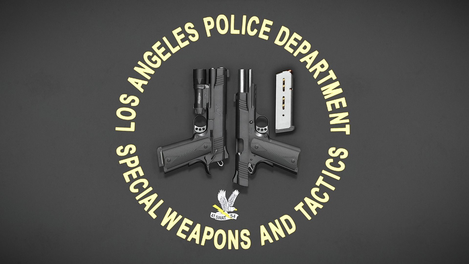 Kimber Custom TLE RL II 1911 and SureFire X300U-B - Game Asset Low-poly 3D model_2
