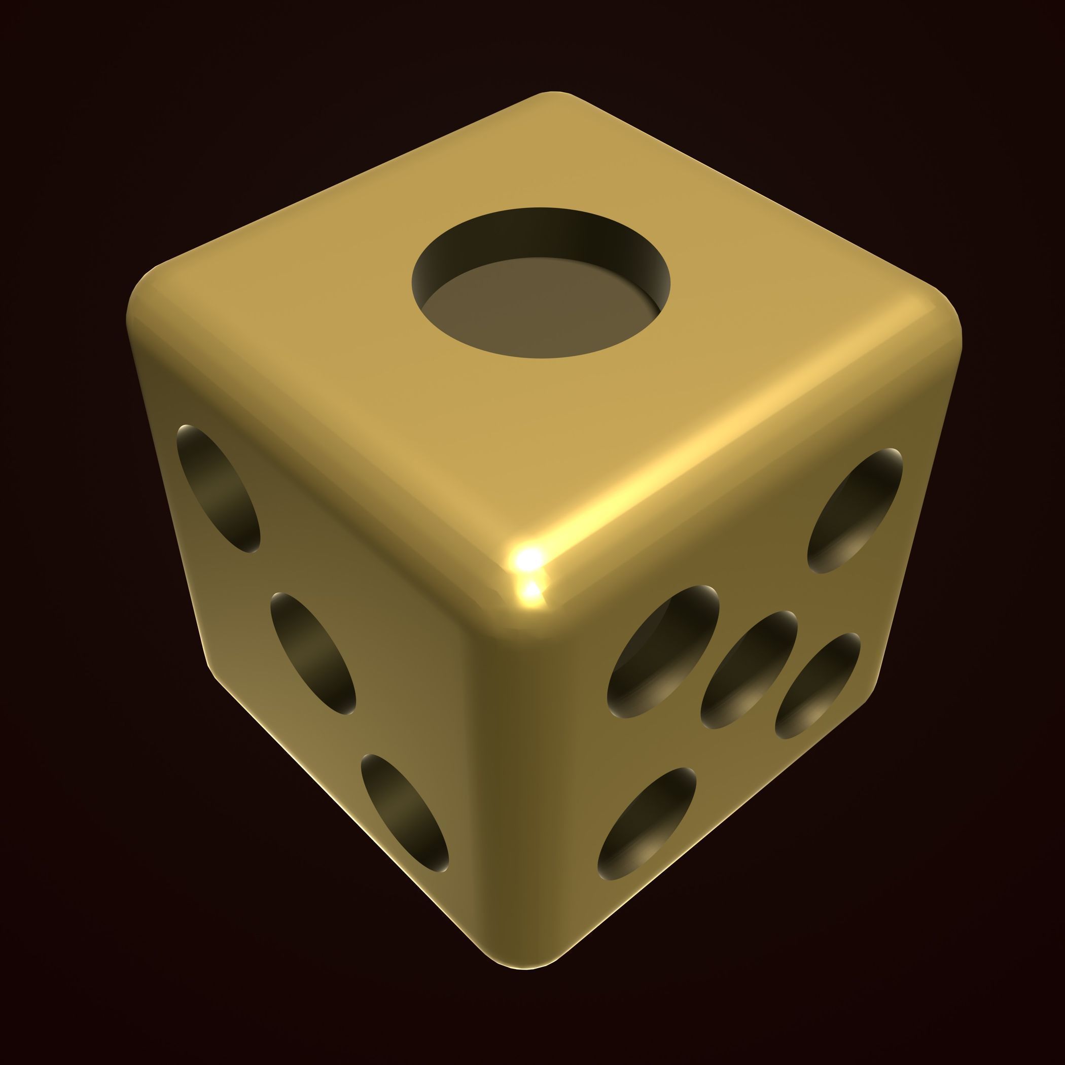 Golden dice 3D model_1