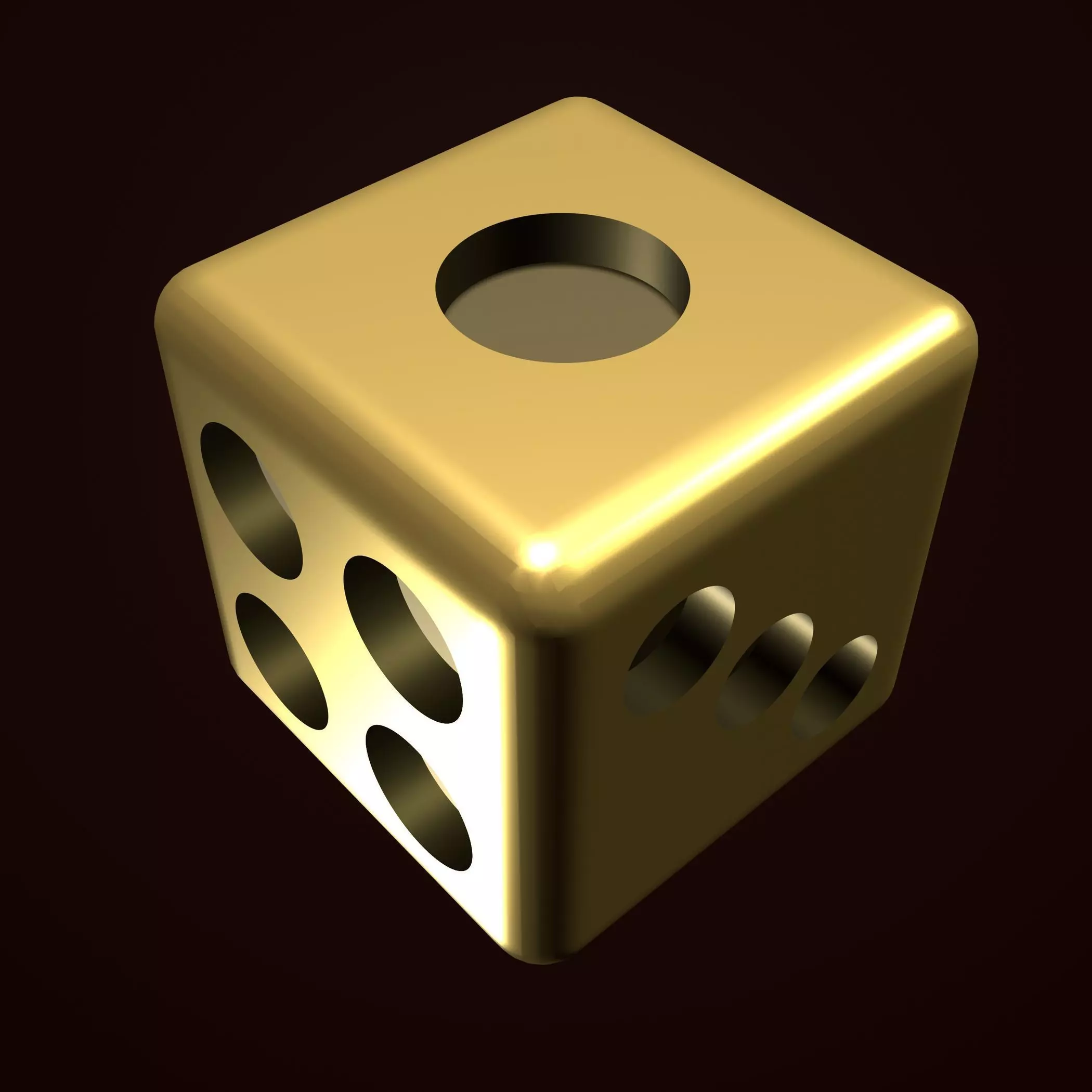 Golden dice 3D model_0