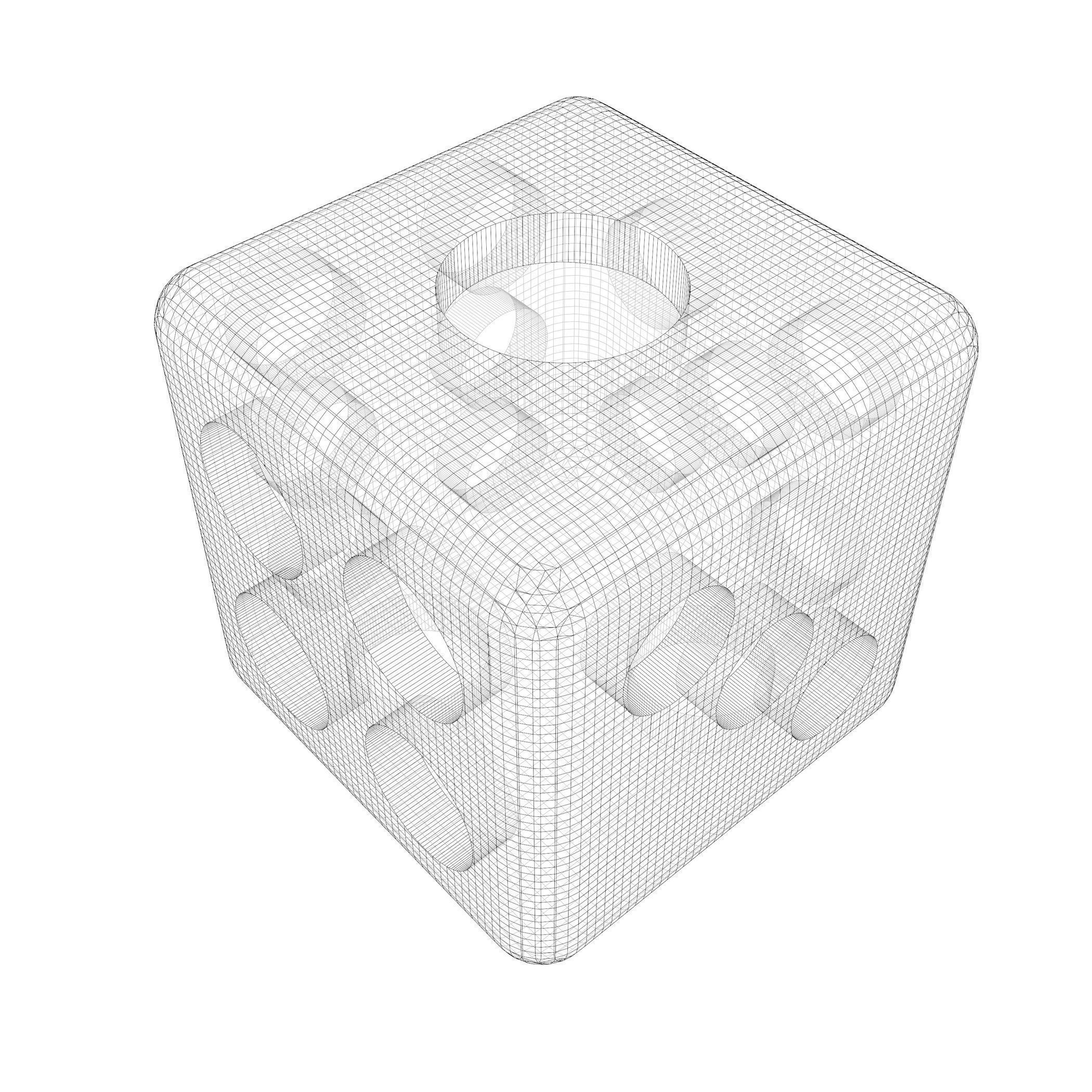 Golden dice 3D model_5