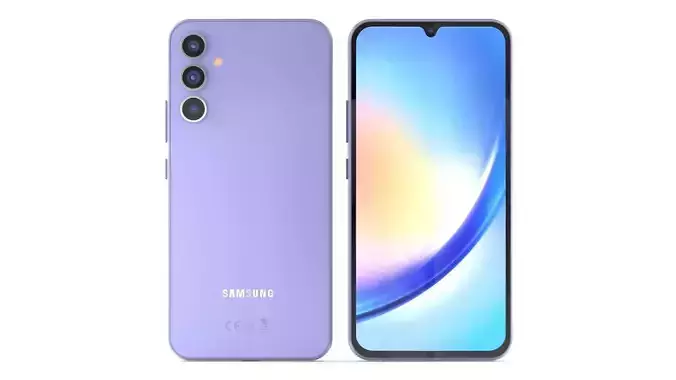 Samsung galaxy A34 Violet 3D model