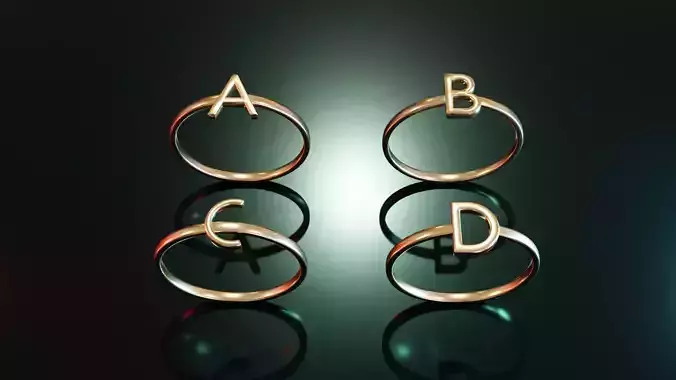 Alphabet Rings A B C D