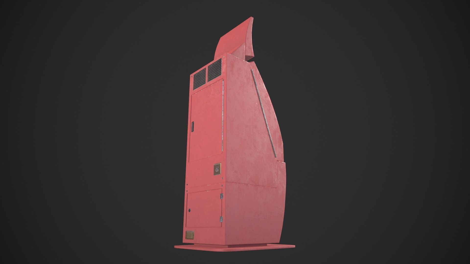 Ticket Machine Terminal Low-poly 3D model_6