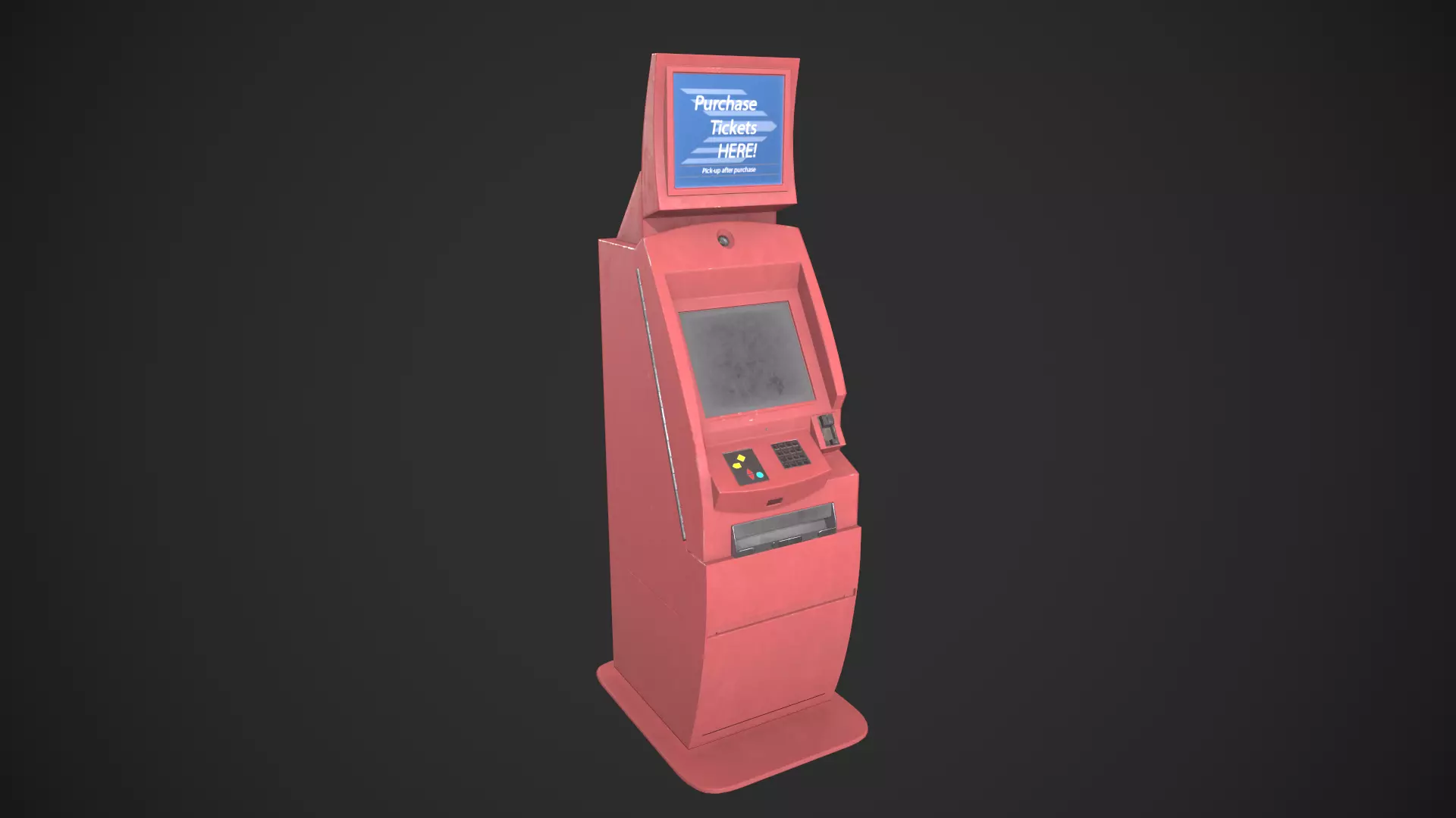 Ticket Machine Terminal Low-poly 3D model_0