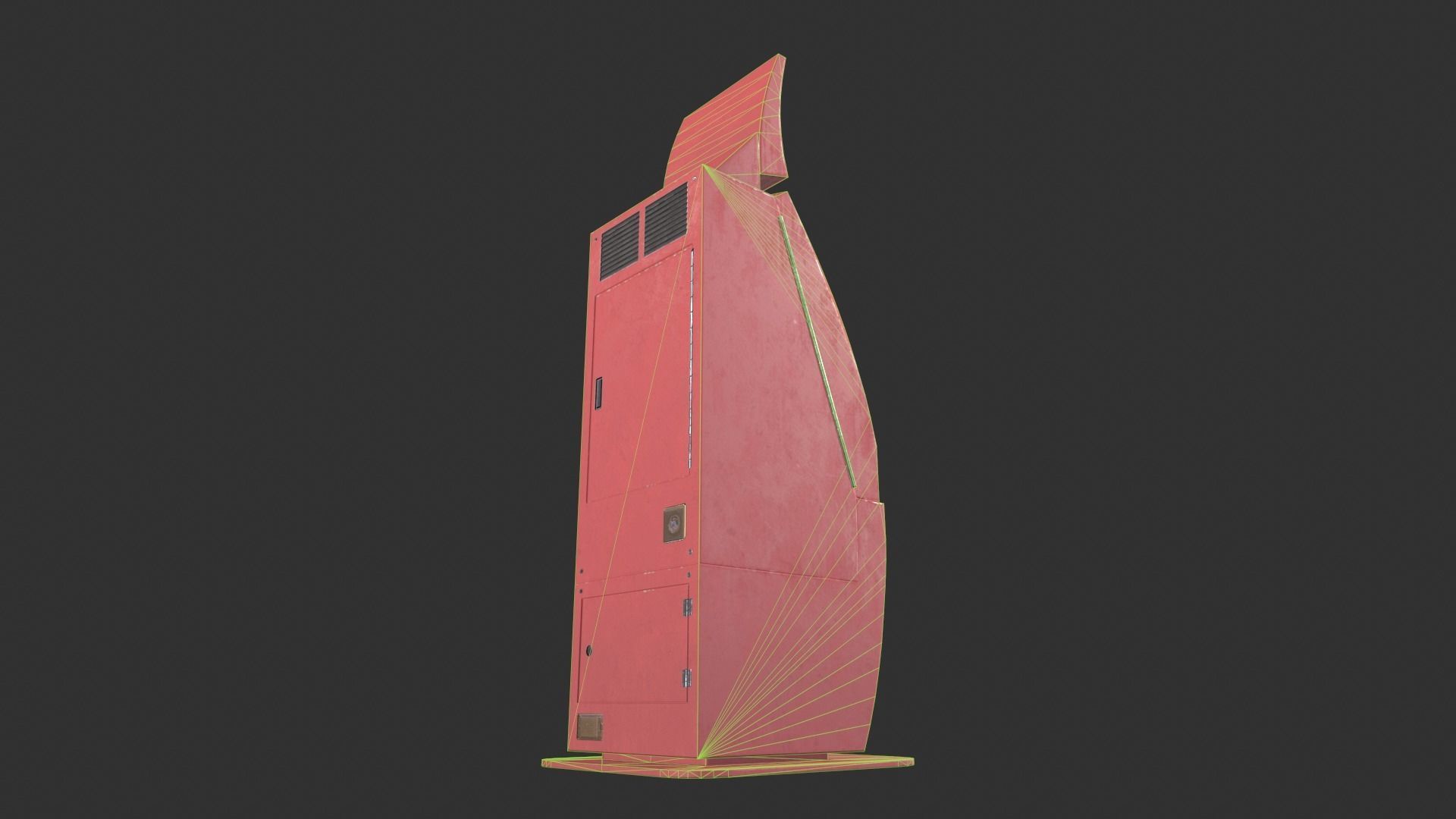 Ticket Machine Terminal Low-poly 3D model_7