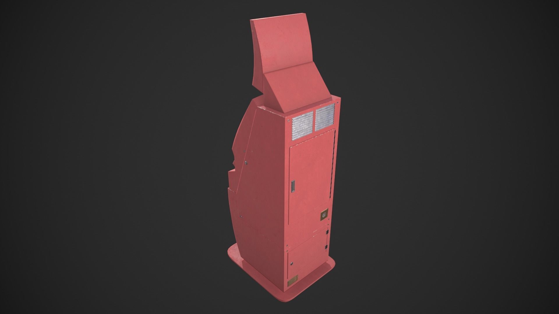 Ticket Machine Terminal Low-poly 3D model_4
