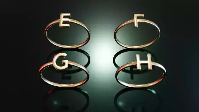 Alphabet Rings E F G H