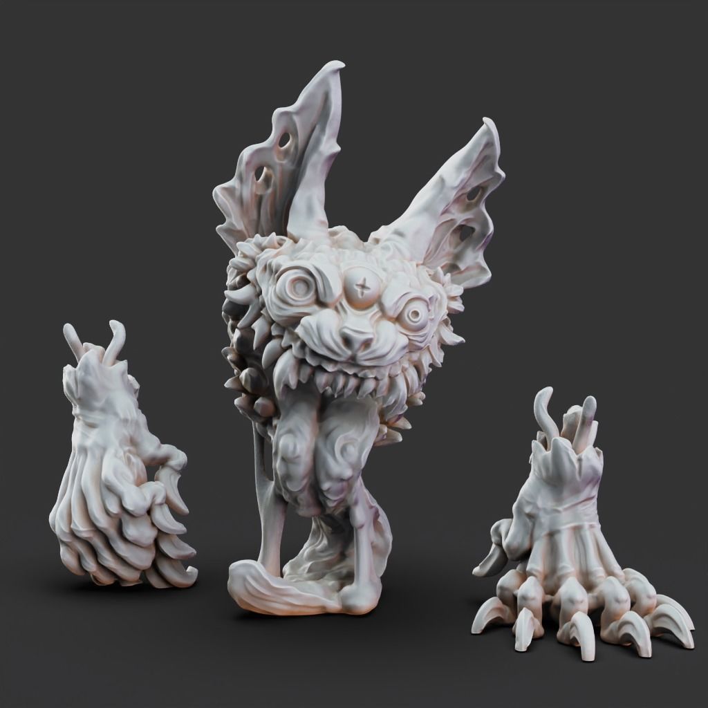 Cat of Madness - 3D Printable TTRPG - PRESUPPORTED - 32mm 3D print model_8