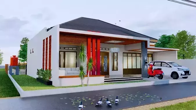 1 Floor Modern House Design Full Interior Paket