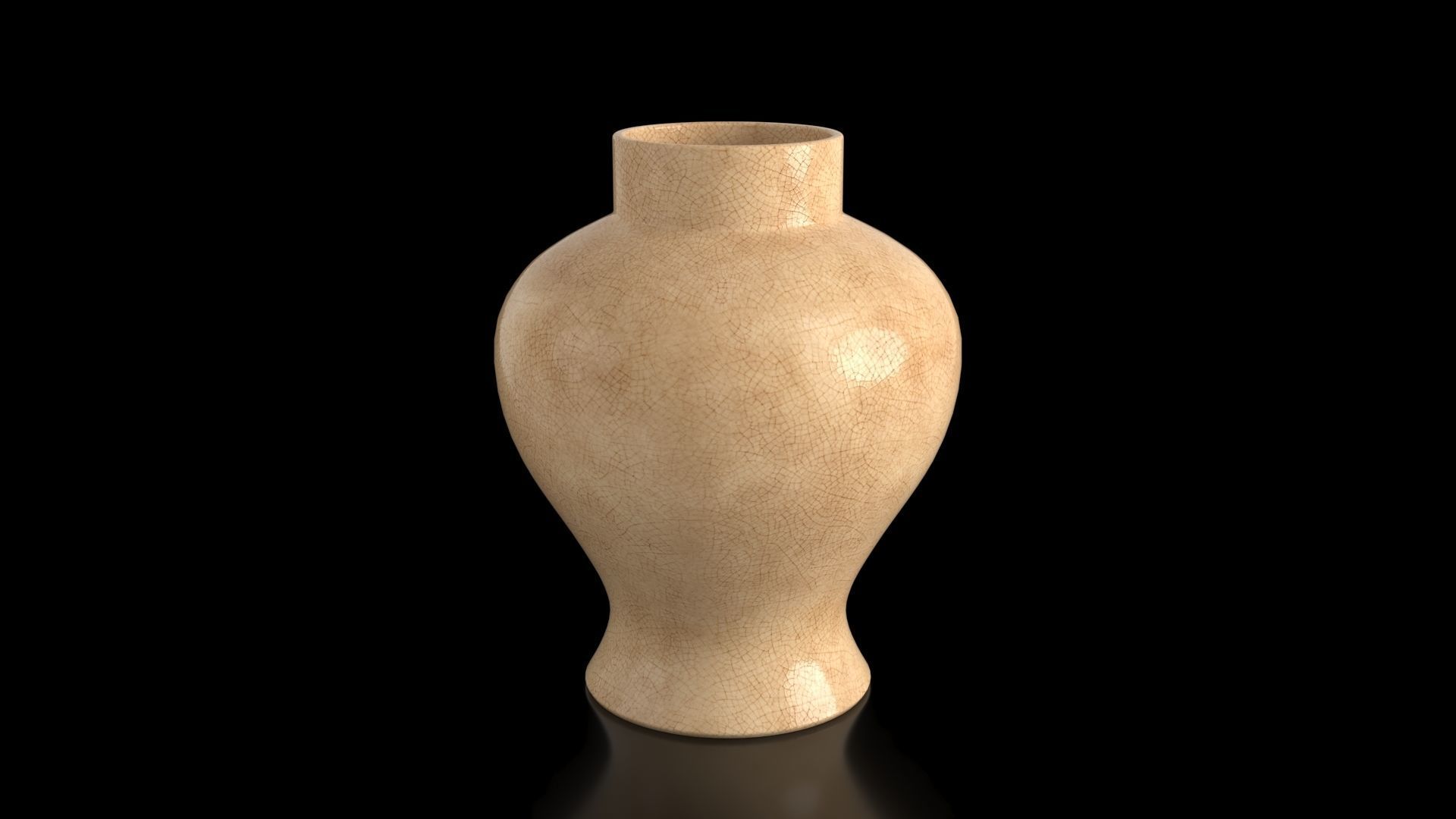 Chinese Celadon Crackle Glaze Vase 3D model_1