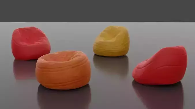 Colorful Bean Bags 3D model