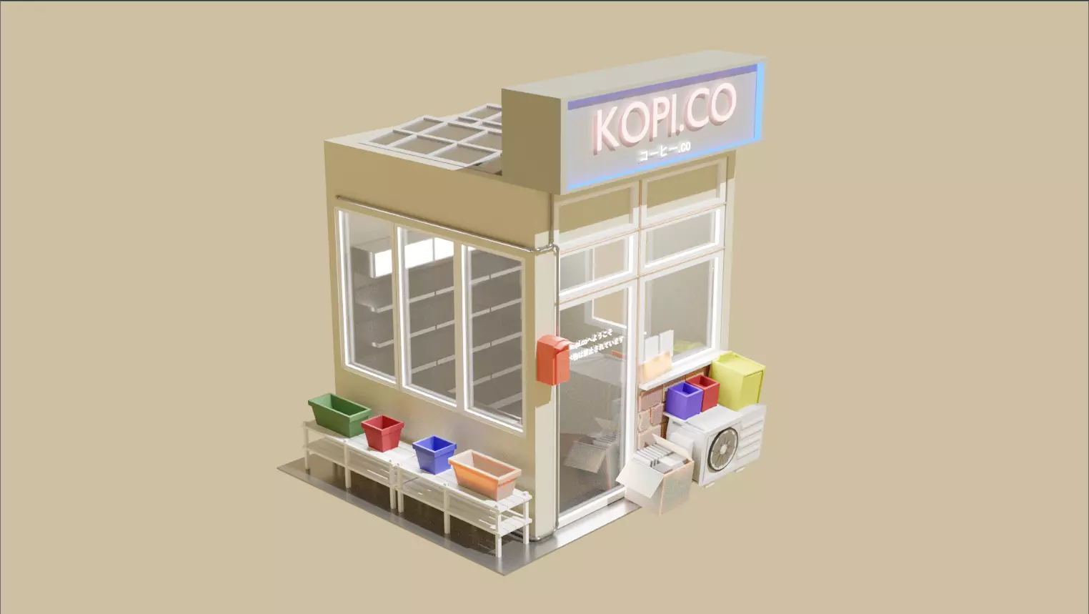 MINI SHOP Free low-poly 3D model