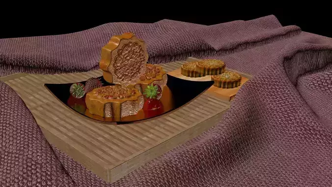 Chinese moon cake  3D model